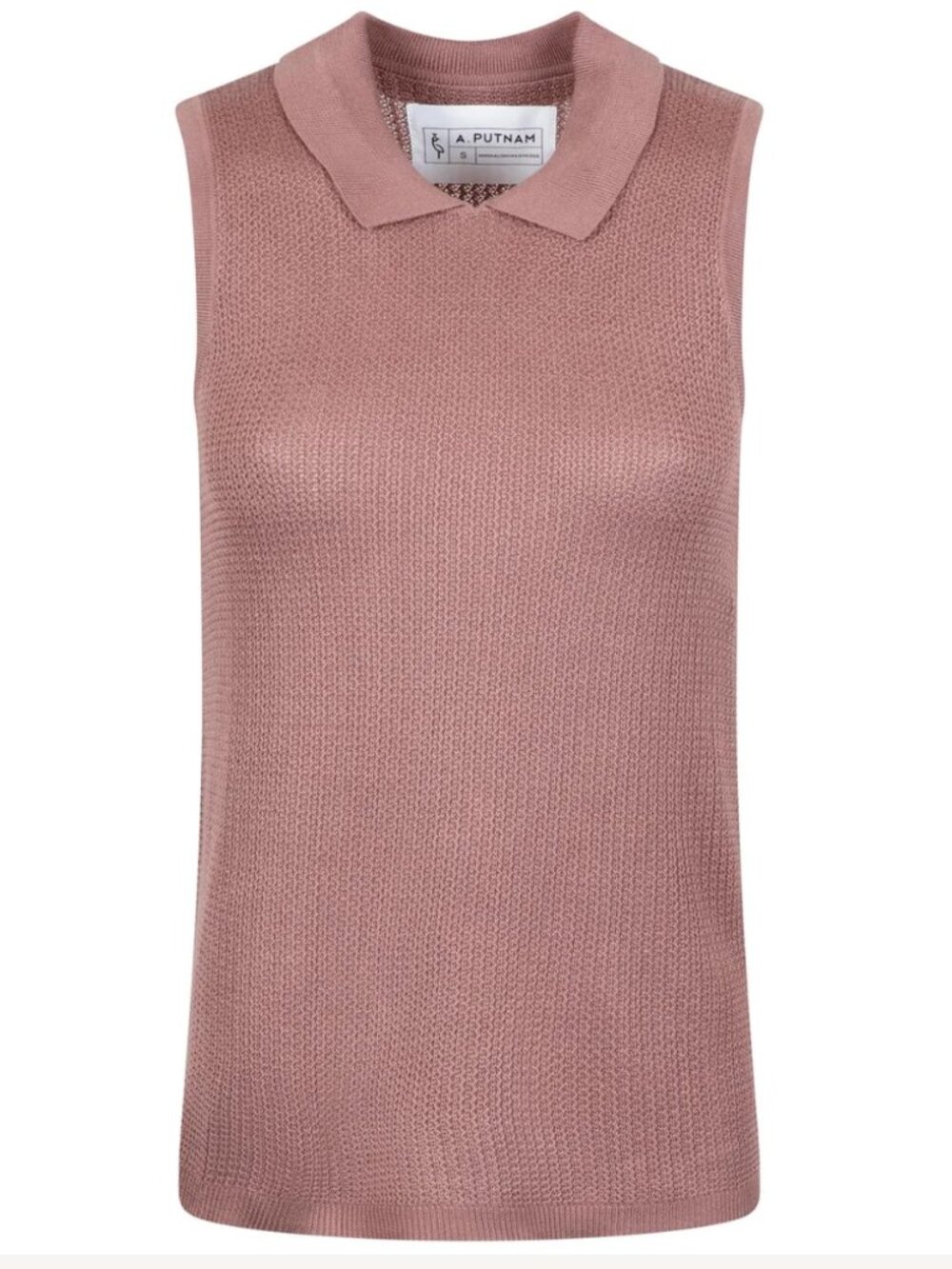 NWT A Putnam Golf Women's Crochet Polo Tank Top Mauve